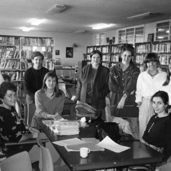 Some of the members of the Student Legal Education Group at the all-day seminar J.J. Cahill High School. Standing from left : Caroline Veldhuizen, Rod Titterton, Sylvia Boscolo, Fiona Smith, Ania Wilczynski and Julie Green, Seated from left: Claudia Col, Kim Cole and Tina Martinez. Obscured: Stella Sykiotis