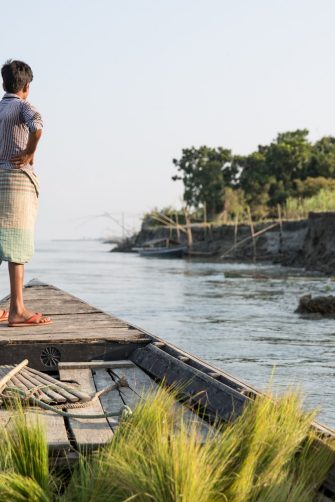 Sirajganj, community affected by river erosion. Many people were displaced several times due to the river erosion.