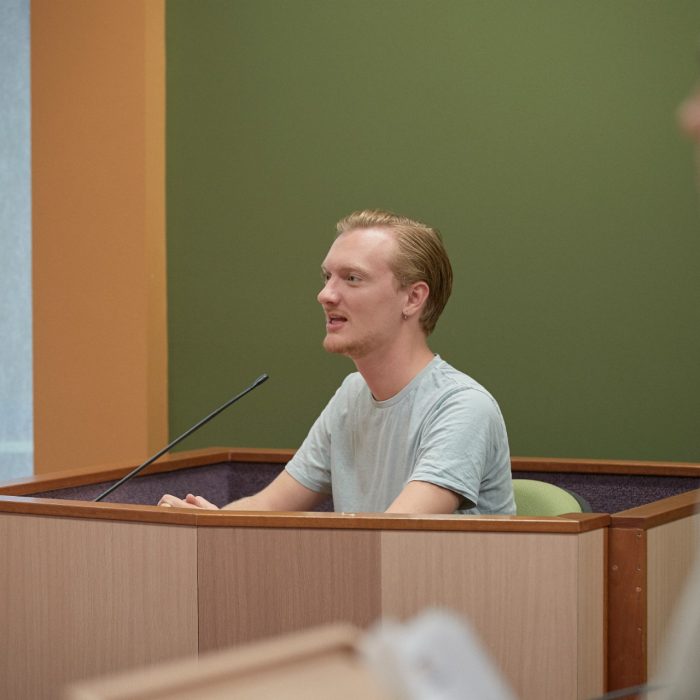 Students particpating in the Moot court at UNSW law school.