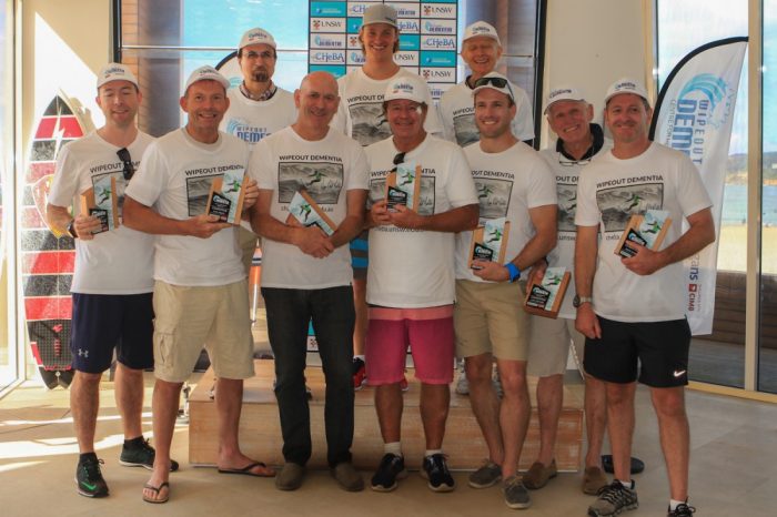 The Wipeout Dementia® crew raised over $96,000 in the 27 May 2017 event, significantly exceeding the fundraising goal! All funds raised go directly to the research under The Dementia Momentum® initiative at the Centre for Healthy Brain Ageing (CHeBA), UNSW. Thanks to everyone involved - our Ambassadors Richard Grellman AM and 1978 World Surfing Champion Wayne "Rabbit" Bartholomew AM, surfers, sponsors and volunteers - for helping make the event such an extraordinary success. Congratulations to Cunningham's Cruisers for taking the title on the day! The May 2017 campaign was supported by major sponsors Morgans and Kennards Hire, secondary sponsors Cunninghams and SkiJapan.com, apparel sponsor Hurley, and in-kind support from Queenscliff Surf Life Saving Club.