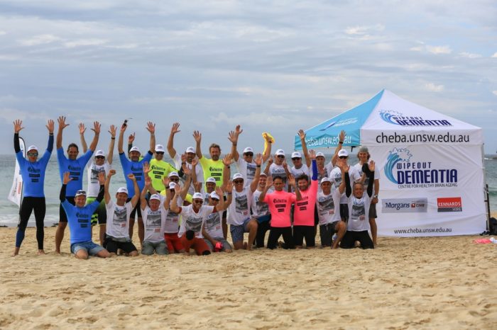 There may not have been much surf but that didn’t stop the November 2017 property industry teams putting on some impressive showmanship as well delivering the most successful Wipeout Dementia® event to date with $120,000 raised! All funds go directly to the research under The Dementia Momentum® initiative at the Centre for Healthy Brain Ageing (CHeBA), UNSW. Enormous thanks to all surfers involved and our Ambassadors Richard Grellman and Wayne "Rabbit" Bartholomew, captains Peter Clemesha, Philip Vivian and Craig Rodgers, sponsors and volunteers.