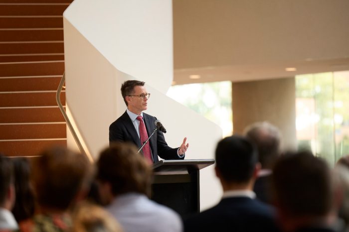 NSW Premier Chris Minns speaking at the UNSW HTH launch.
