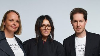 UNSW Sydney Professor Caroline Ford , CAMILLA AND MARC Creative Director Camilla Freeman-Topper and Chief Executive Officer Marc Freeman.