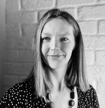 Black and white profile photo of Kendal Chidwick