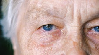 Close up of older woman's eyes