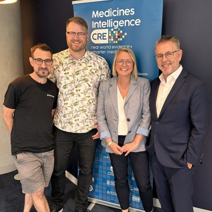  UNSW Dr Malcolm Gillies, Associate Professor Michael Falster and Professor Sallie Pearson, with Dr Norman Swan from the ABC. 