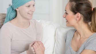 Woman supporting her friend with cancer 