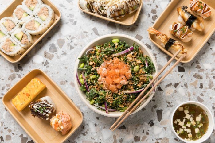 Sushi Zoku Menu Items Birdseye View