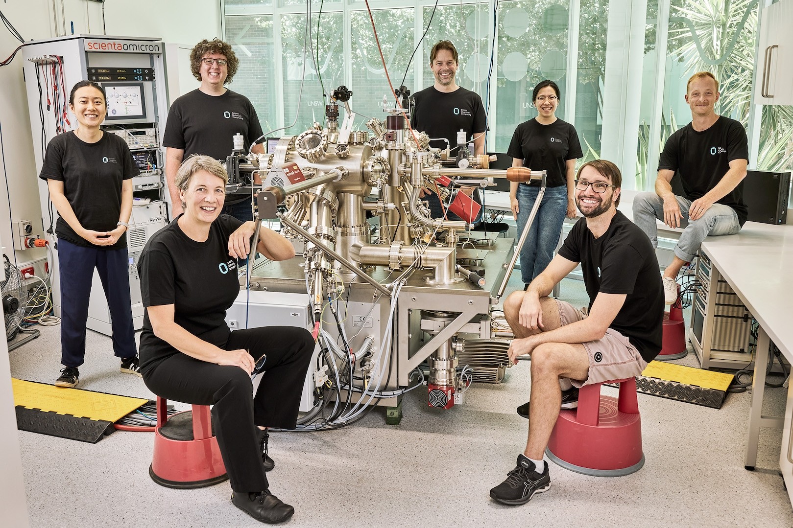 "The authors of the Nature paper in the Silicon Quantum Computing laboratory. "