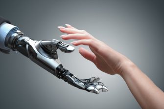 Robotic hand and human hand