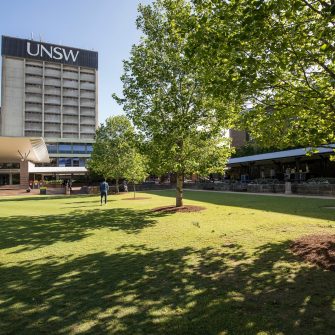 Sunny UNSW Library lawn
