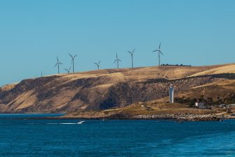 Solar and windfA wind farm near Cape Jervis in South Australia