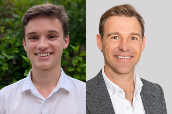 A composite photo of Thomas Schmaltz and Nick Clarke headshots