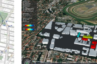 An interactive visualisation system to analyse and predict built environment dynamics