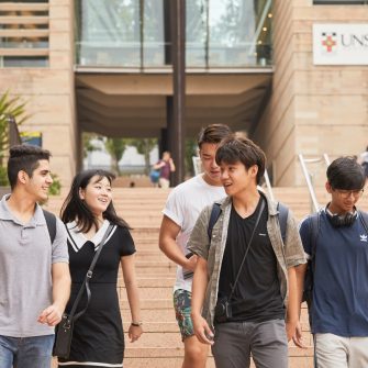 UNSW students walking on campus