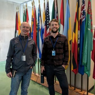 Prof Greg Leslie and Dr Mitchell Lyons from UNSW attended the UN 2023 Water Conference in New York