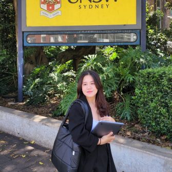 Angelica studying at UNSW campus