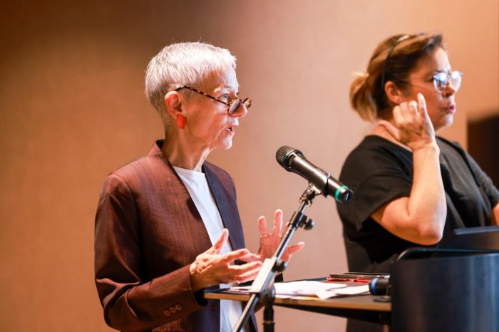 Diverse Belonging Opening, Jackie Leach Scully (left) and Nicole Clark (right).