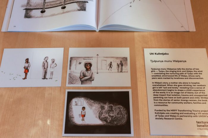 Textures of Loneliness exhibition and festival launch, AI companions. Photo by Katherine Griffiths.