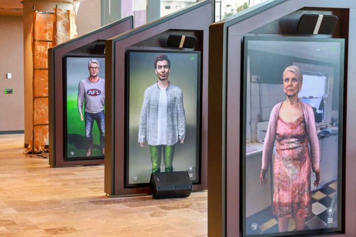 Textures of Loneliness exhibition and festival launch, AI companions. Photo by Katherine Griffiths.