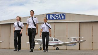 Image of three UNSW Aviation students.
