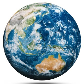 Planet Earth globe isolated. Elements of this image furnished by NASA. 3d rendering