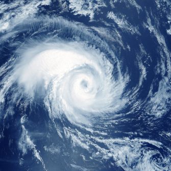 Hurricane from space. The atmospheric cyclone. Elements of this image furnished by NASA