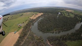 River meander and farm land