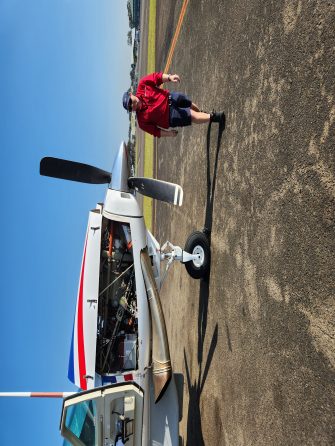 Crew preparing light aricraft