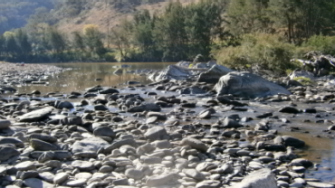 rocks in river