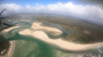 Aerial photo of coastal estuary