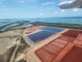 Bauxite mining operations at Bundaberg, aerial waterbird survey 2025