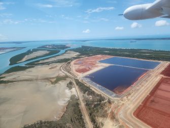Bauxite mining operations at Bundaberg, aerial waterbird survey 2025