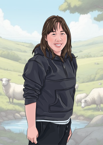 Samantha Wan hero portrait cartoon style graphic