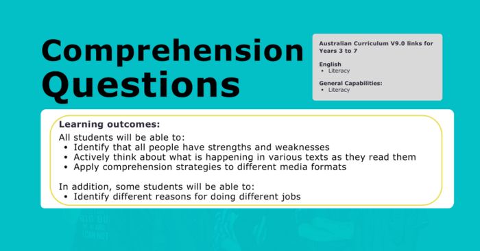 Comprehension Questions Pack