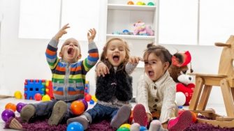 three children at play