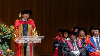 Mark Chee receiving honorary doctorate