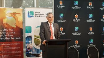 Nick Rowley, Chair of the NSW Net Zero Commission, delivers the keynote address at the ICRR Industry Forum on October 23, 2025, at the Calyx in Sydney.