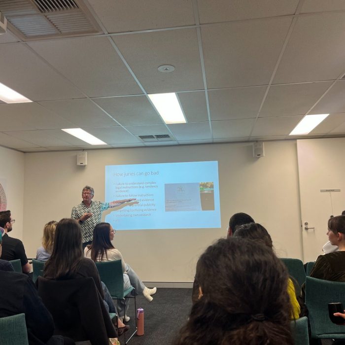A seminar presentation to attendees at the UNSW Forensic Psychology Clinic.