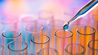 Stock image of laboratory test tubes