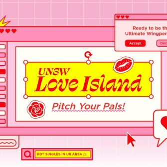 UNSW Love Island live dating show promotional image.