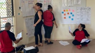 Researchers from the Walgett Aboriginal Medical Service and the George Institute for Global Health at the end of day 3 of surveying community members about food and water security.