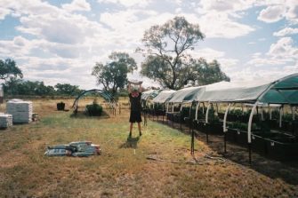 Lifting and filling new soil into the WAMS community garden beds in preparation for the 2022 winter season