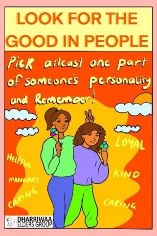 a poster of two girl having ice-cream and walking side by side 