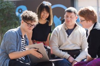 Photo of students chatting