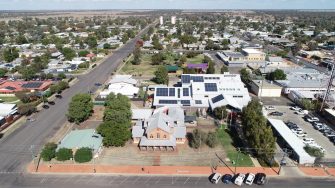 Aerial view of Walgett's court and police station