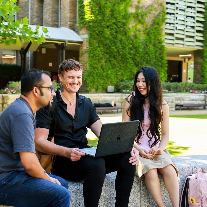 Students having an informal meeting on campus
