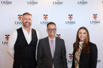 UNSW Vice-Chancellor & President Professor Attila Brungs, NSW Treasurer Daniel Mookhey and UNSW Deputy Vice-Chancellor (Research & Enterprise) Professor Bronwyn Fox at the launch of High Street Ventures