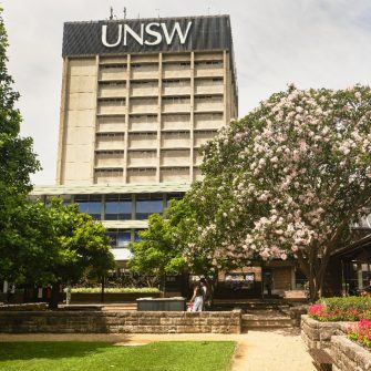 Students on the main walkway at UNSW Kensington.