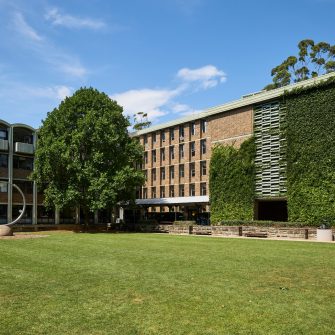 Library lawn and Chancellery UNSW Kensington.